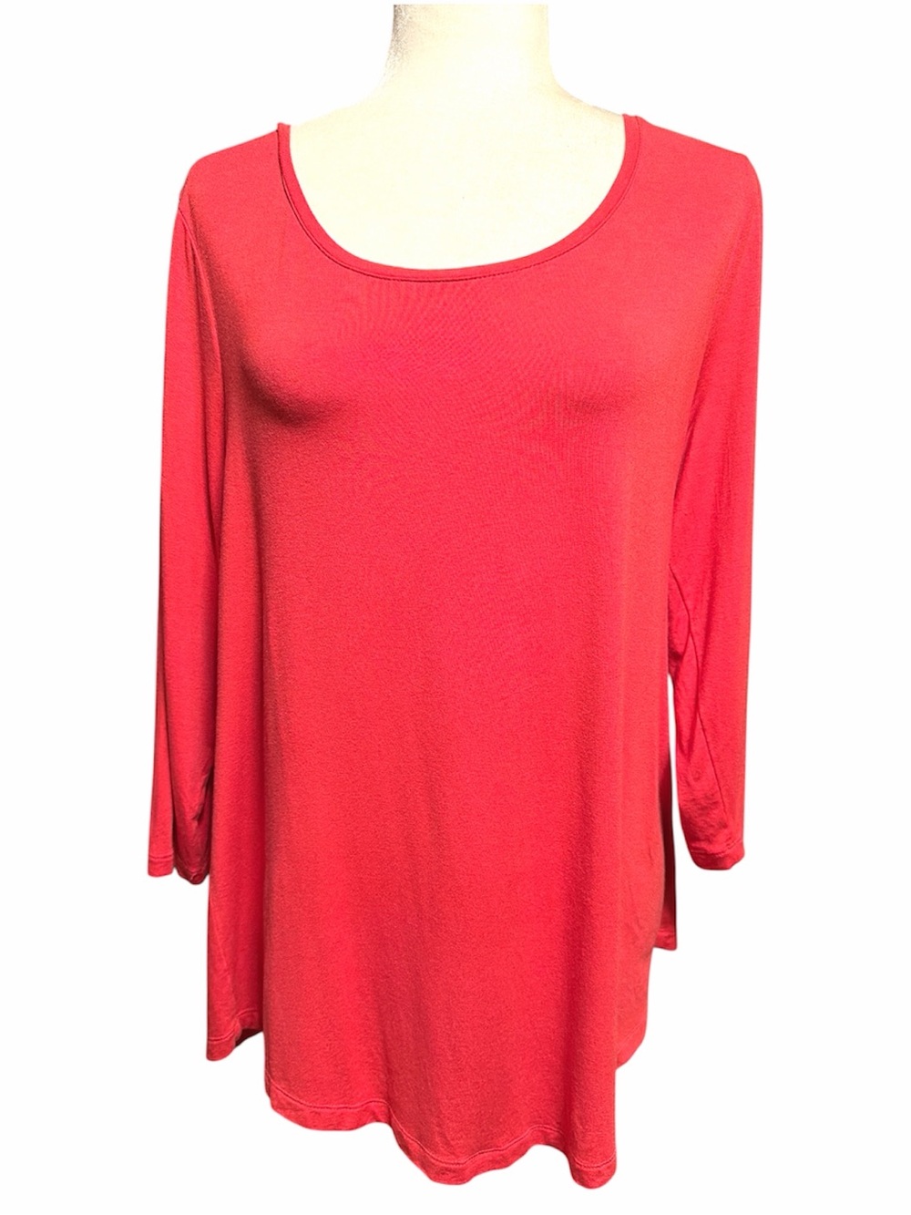 JM Collection Coral Scoop Neck Long-Sleeve Tunic